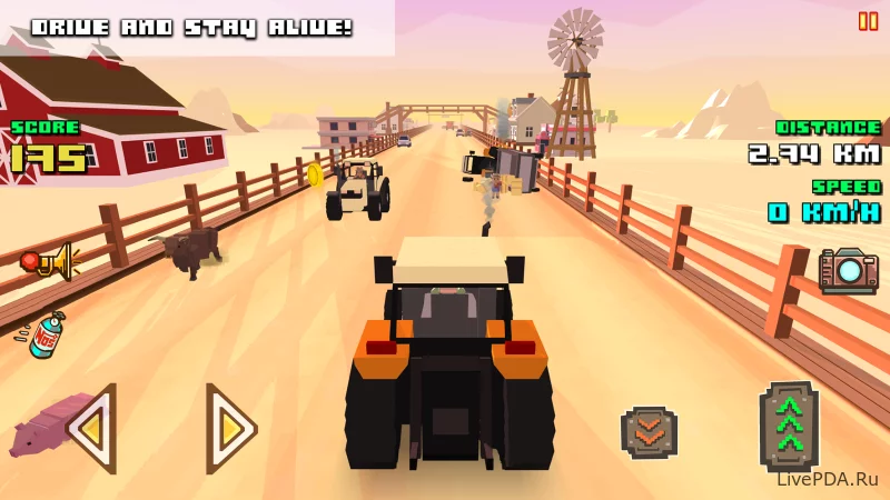 Скриншот для приложения Blocky Farm Racing & Simulator for Android №1