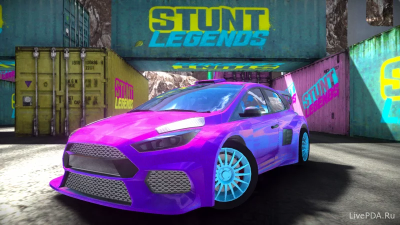 Скриншот для приложения Stunt Legends Insane Stunt Car №4