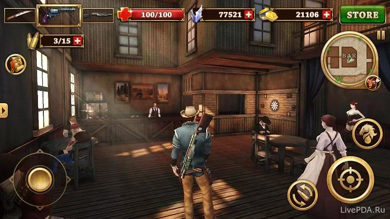 Скриншот для приложения Fire from the West - West Gunfight for Android №5