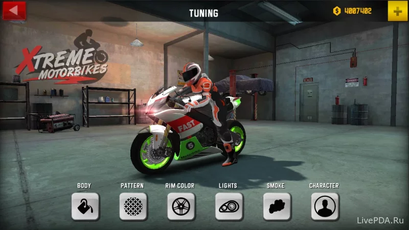 Скриншот для приложения Xtreme Motorbikes (hacking on the menu) for Android №1