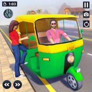Логотип 3D игры вождение рикши